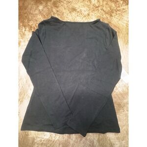 Time and True Womens Black Boat Neck Long Sleeve Top Shirt Size Small 4-6 NWT